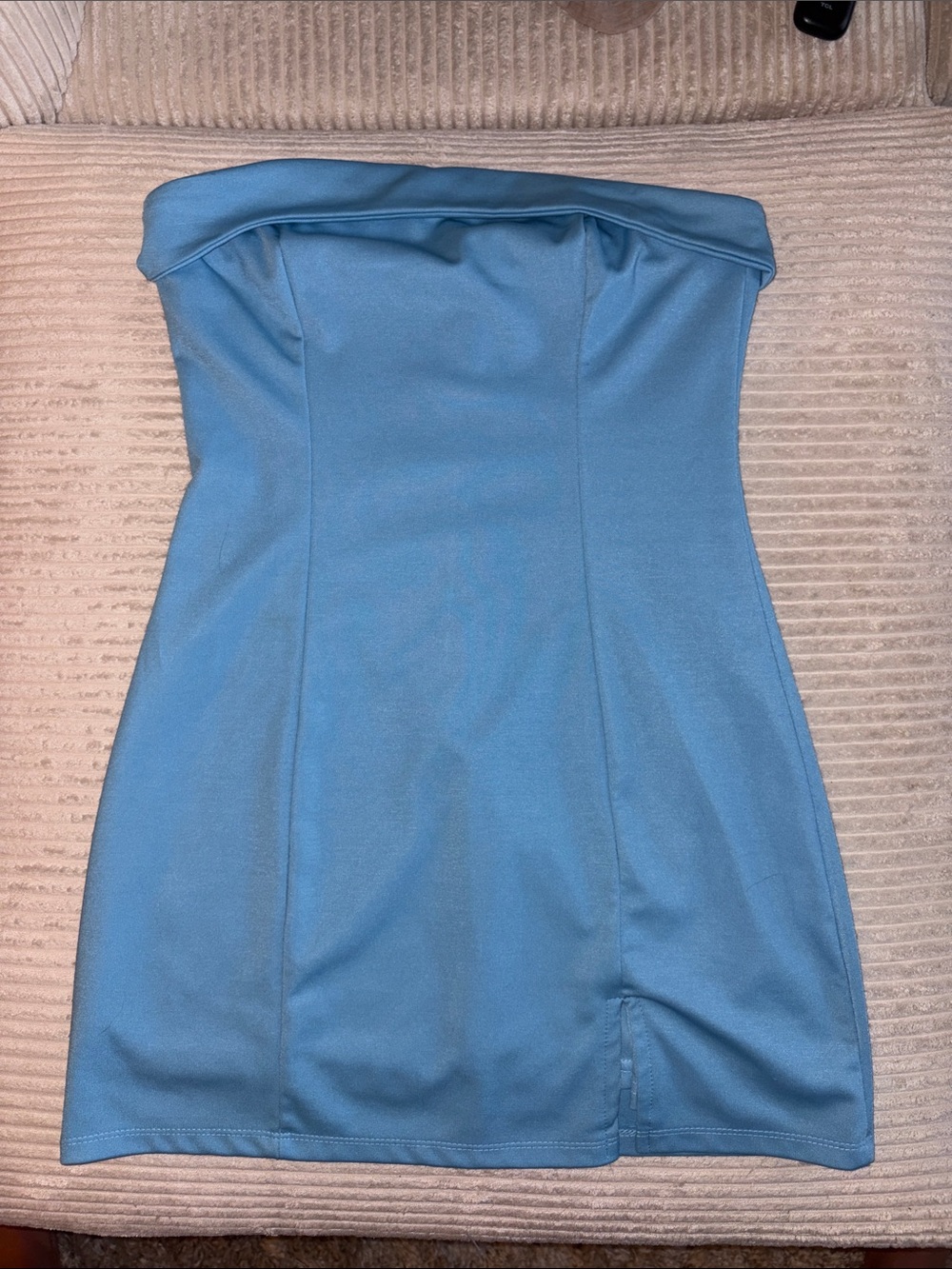 Kendall & Kylie Strapless Light Blue Bodycon Dress